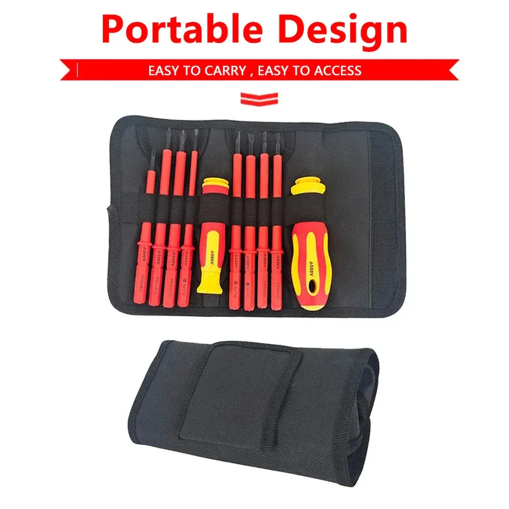10 Piece Insulated Screwdriver Set with Interchangeable Plum Blossom and Slotted Heads