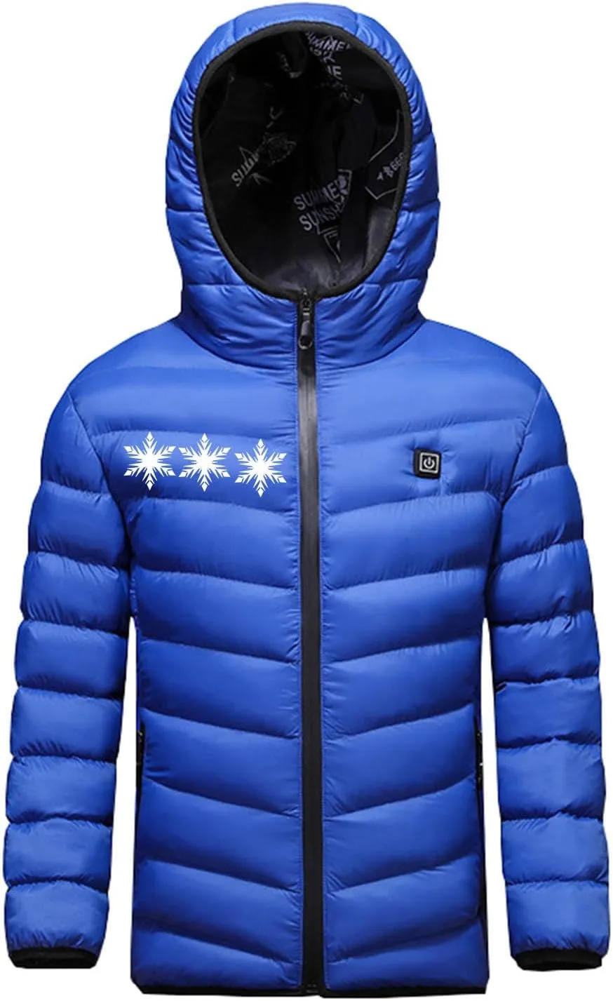 2023 Upgraded Heated Jacket for Boys Girls, Child Electric Heating Jackets Waterproof Windproof Heated Coat Outerwear