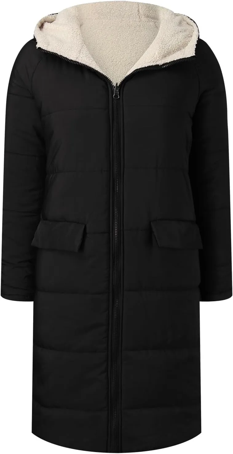 2024 Fleece Windbreaker Jackets Padded Jacket Winter Coat Womens Color Block Puffer Jacket Padded Coat Fluffy Fashion