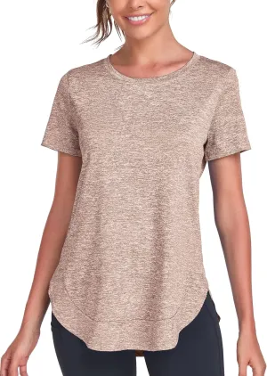 Absttith Women's Short Sleeve Workout Shirts Athletic Casual Tops Quick Dry Gym Soprt Tee Side Split