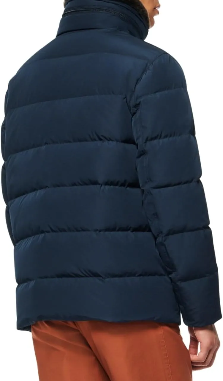 Andrew Marc Men's Short Water Resistant Godwin Down Jacket Rib Knit at Storm Cuffs