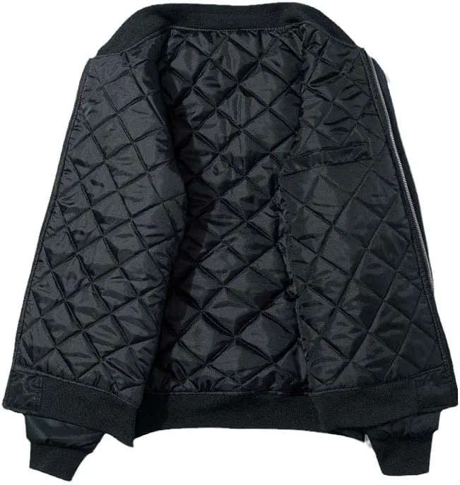 Aoleaky Spring Sukajan Bomber Jacket Embroidered Cotton Padded Pilot,Baseball Coat Streetwear