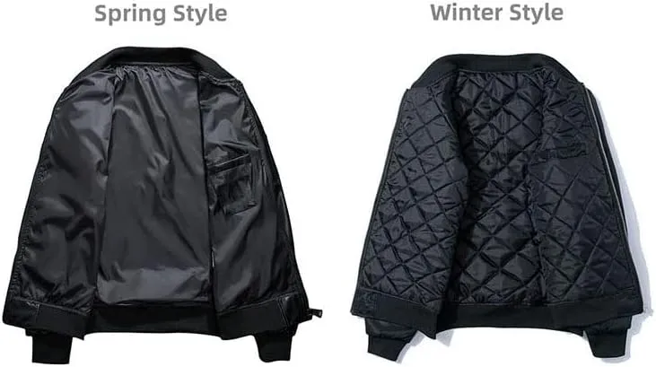 Aoleaky Spring Sukajan Bomber Jacket Embroidered Cotton Padded Pilot,Baseball Coat Streetwear