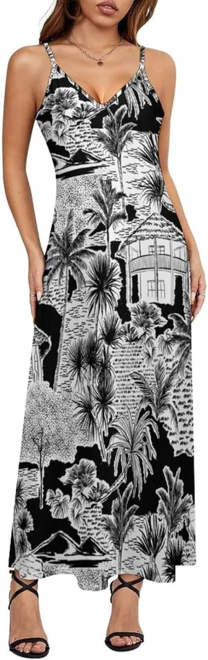 Aruba Flag Women's Dress Summer Party Camisole Long Dress