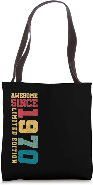 Awesome Since 1970 Limited Edition Vintage 55th Birthday Tote Bag