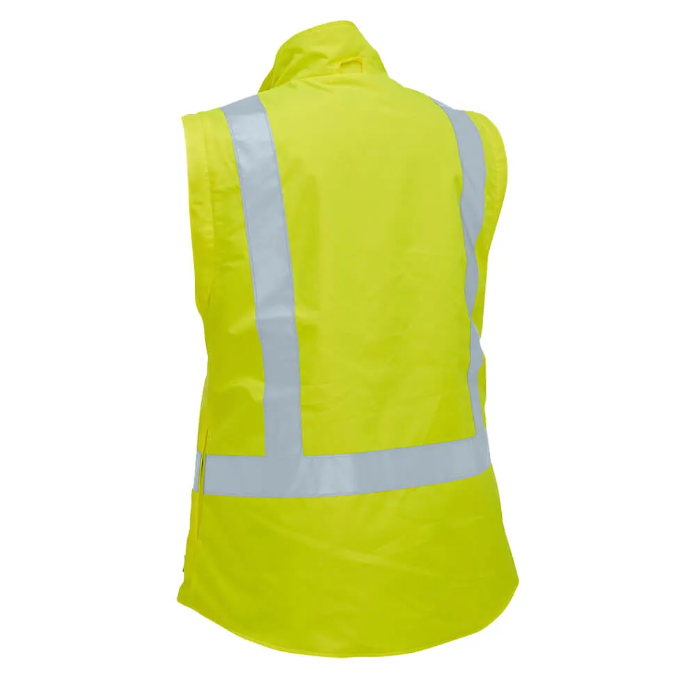 Bisley BKL6975 Women’s Taped Hi Vis 5 In 1 Rain Jacket Yellow/Navy