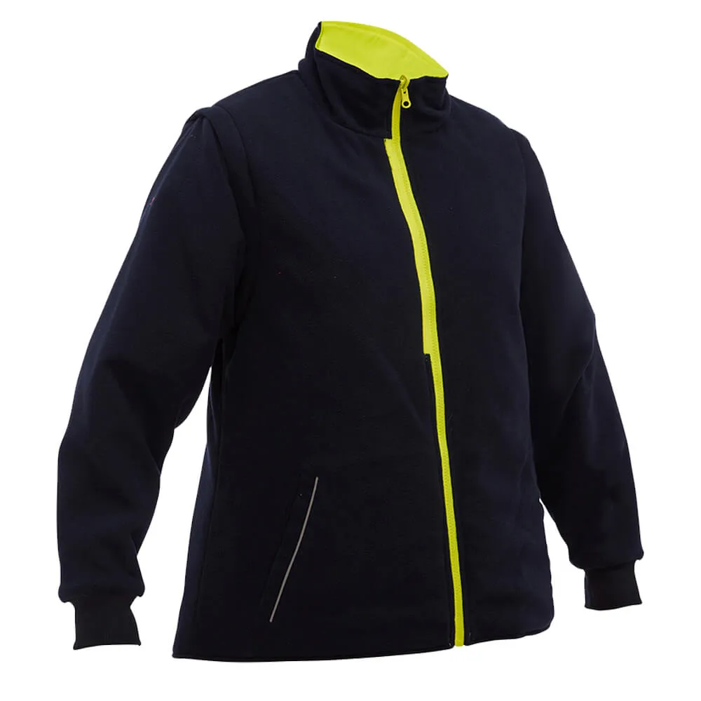 Bisley BKL6975 Women’s Taped Hi Vis 5 In 1 Rain Jacket Yellow/Navy