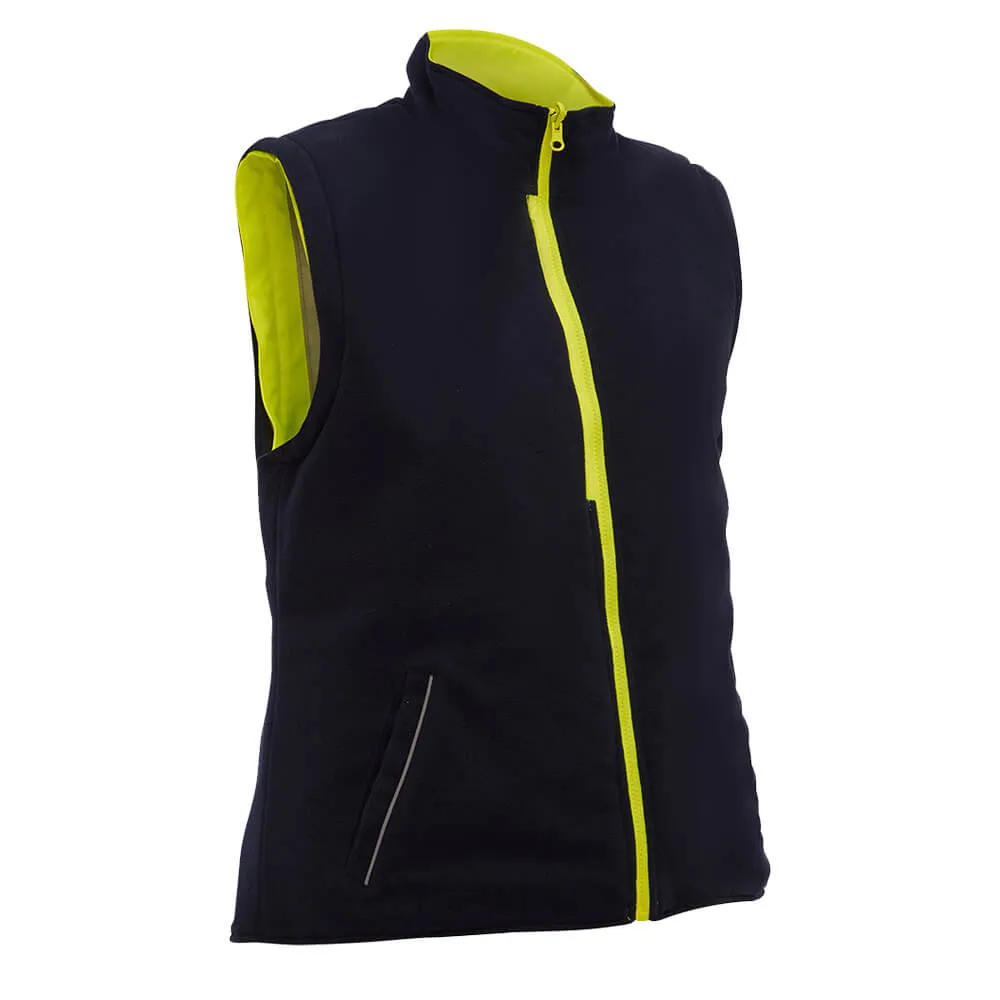 Bisley BKL6975 Women’s Taped Hi Vis 5 In 1 Rain Jacket Yellow/Navy