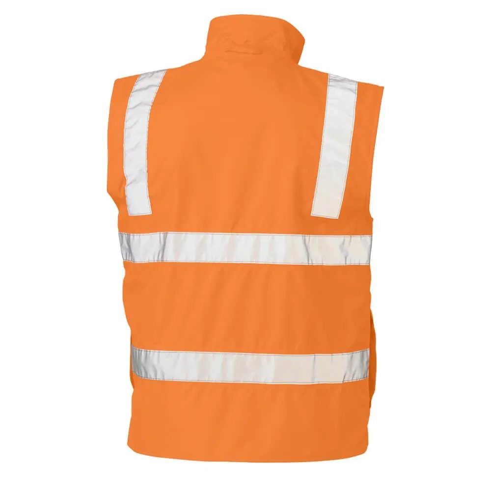 Bisley BV0364T Hi-Vis Taped Wet Weather Vest Rail Orange