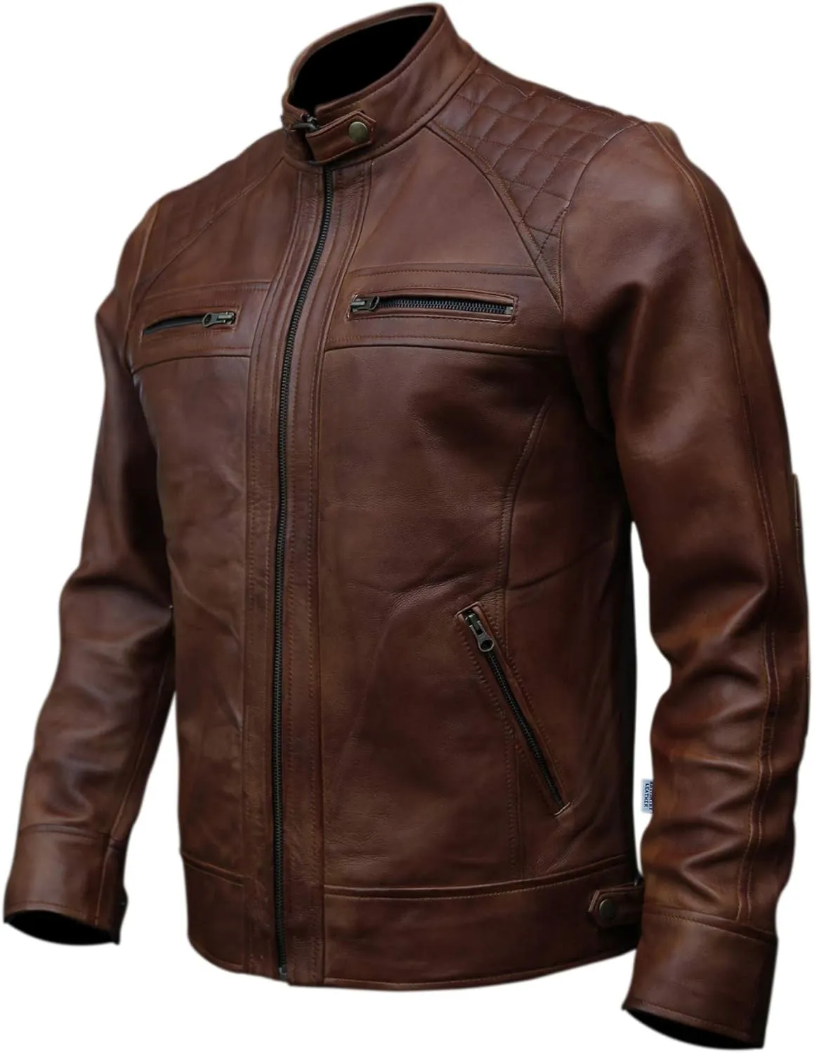 Black Casual Real Leather Jacket for Mens | Genuine Lambskin Motorcycle Biker Jackets