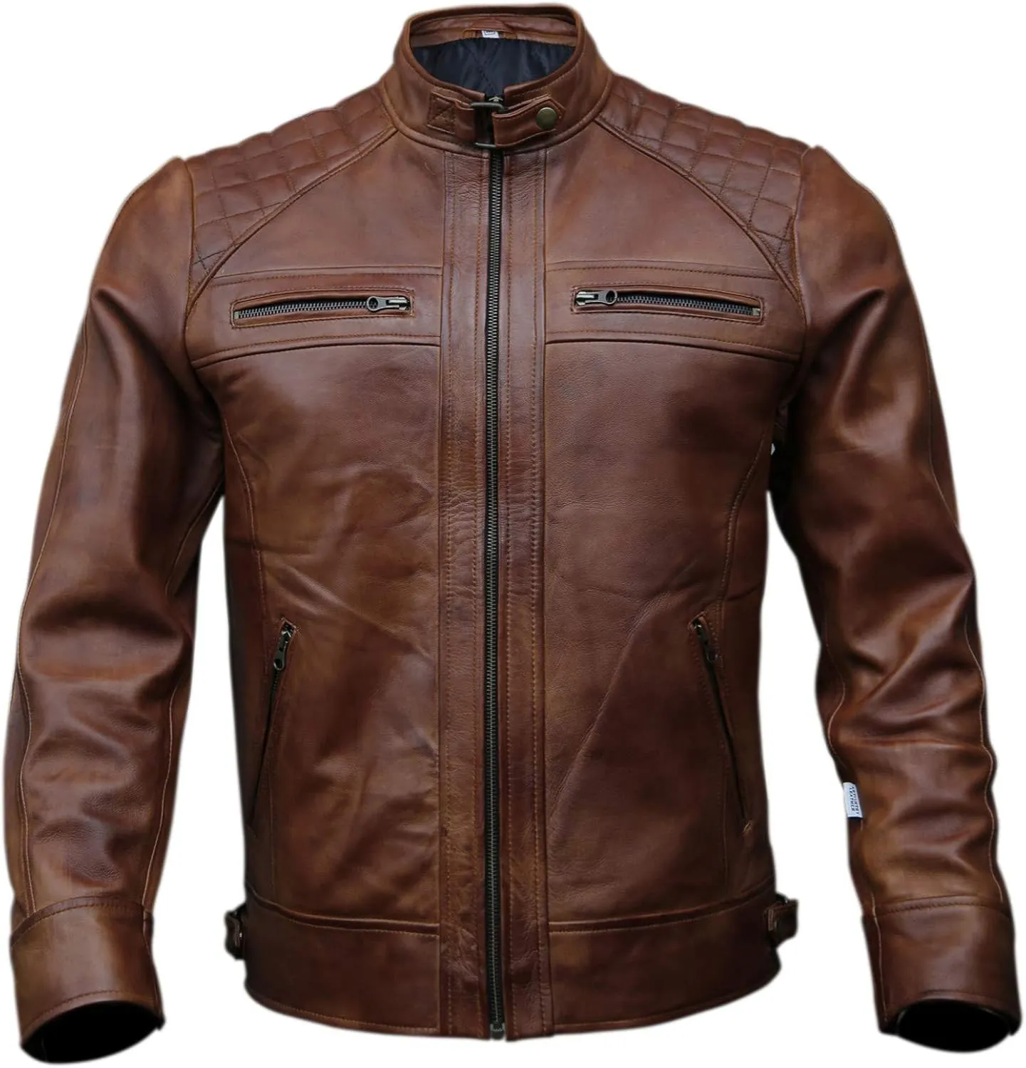 Black Casual Real Leather Jacket for Mens | Genuine Lambskin Motorcycle Biker Jackets