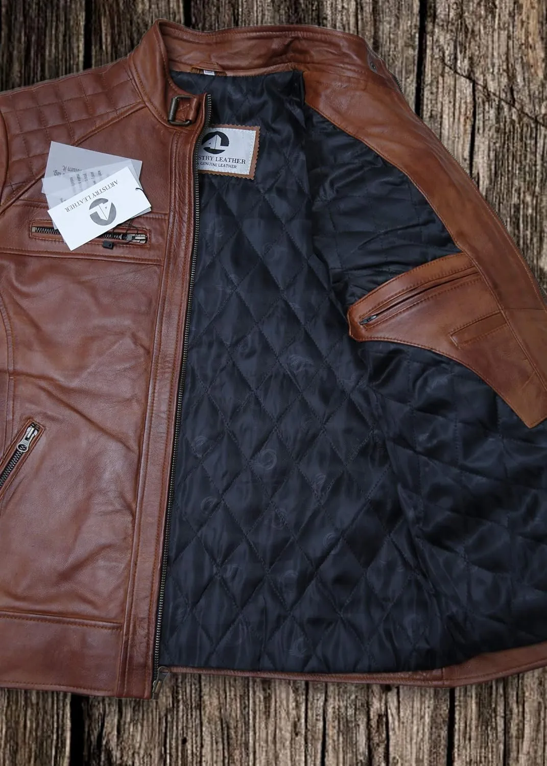 Black Casual Real Leather Jacket for Mens | Genuine Lambskin Motorcycle Biker Jackets