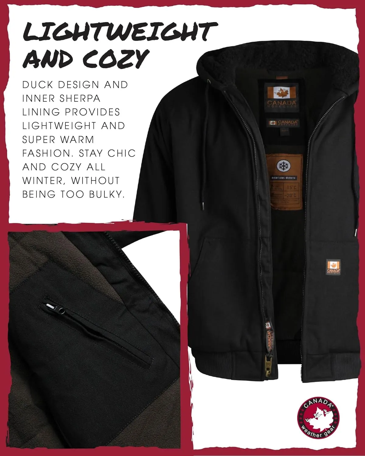 CANADA WEATHER GEAR Men's Winter Jacket  Heavyweight Puffer Jacket  Casual Coat for Men (M-XXL)