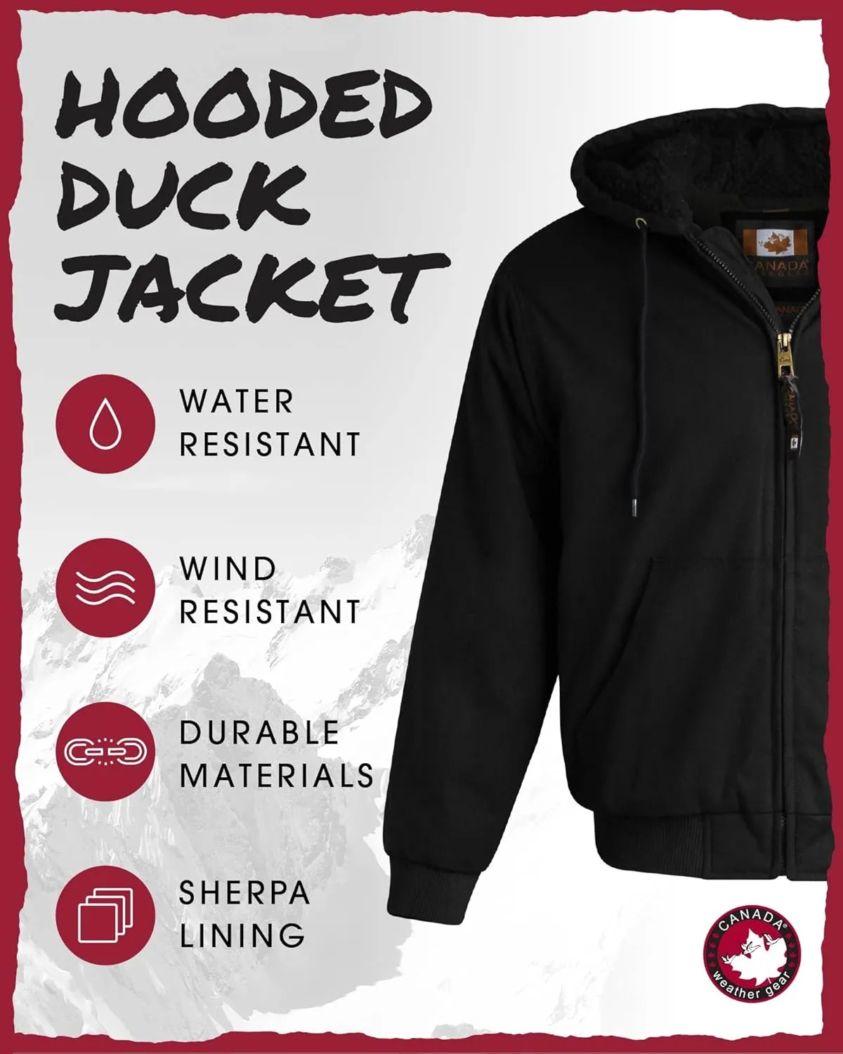 CANADA WEATHER GEAR Men's Winter Jacket  Heavyweight Puffer Jacket  Casual Coat for Men (M-XXL)