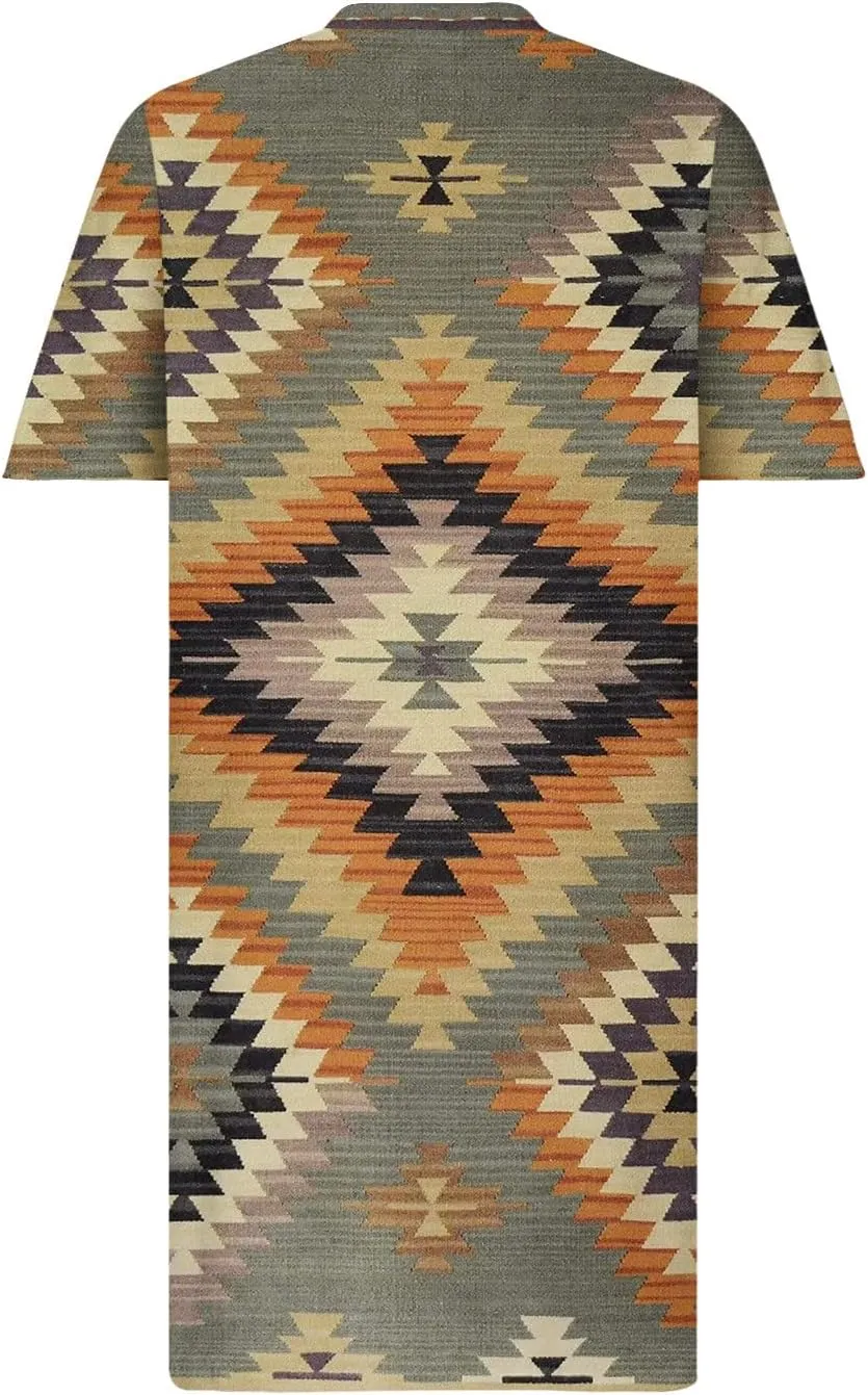 Ceboyel Women Plus Size Summer Dress Aztec Tshirt Dress Short Sleeve Western Dresses Trendy Beach Outfits with Pockets 2023
