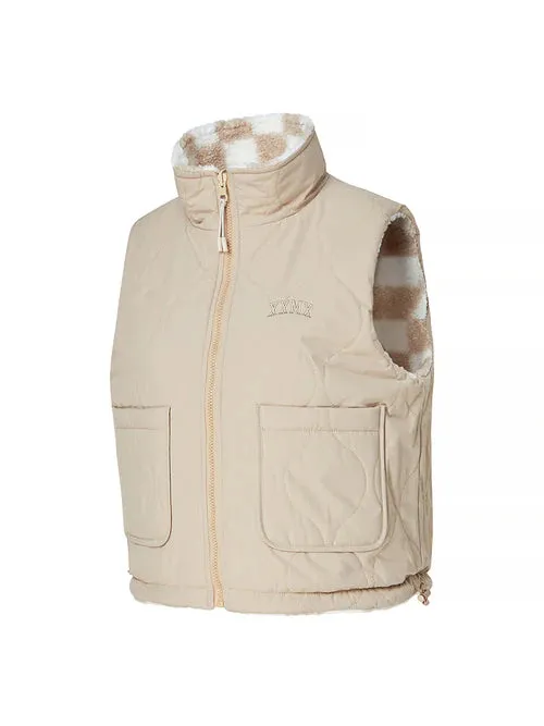 Checker Board Fleece Reversible Vest