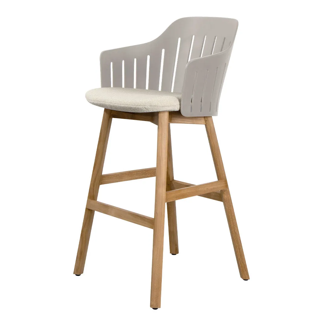 Choice Outdoor Bar Chair - Wood Base - w/ Seat Cushion