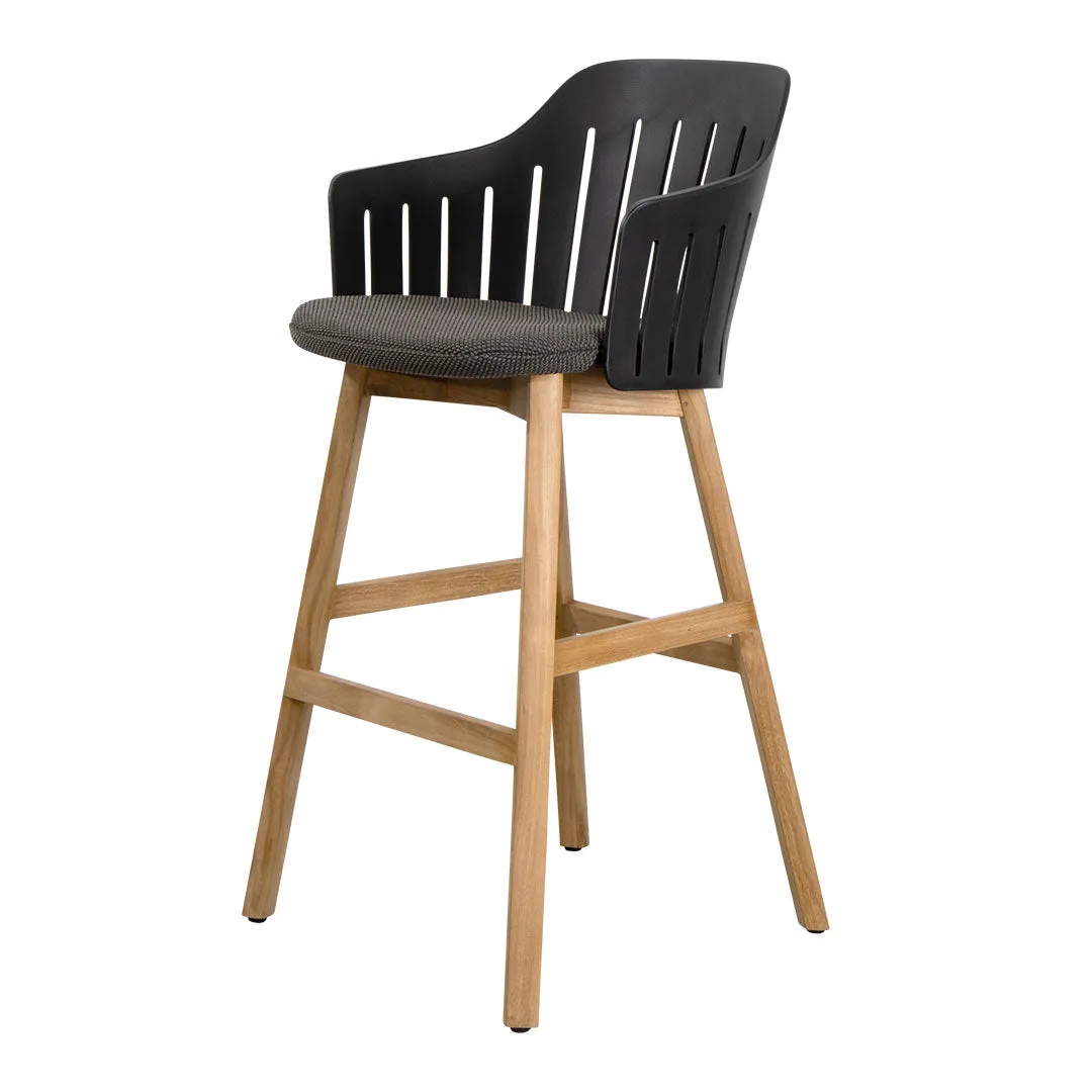 Choice Outdoor Bar Chair - Wood Base - w/ Seat Cushion