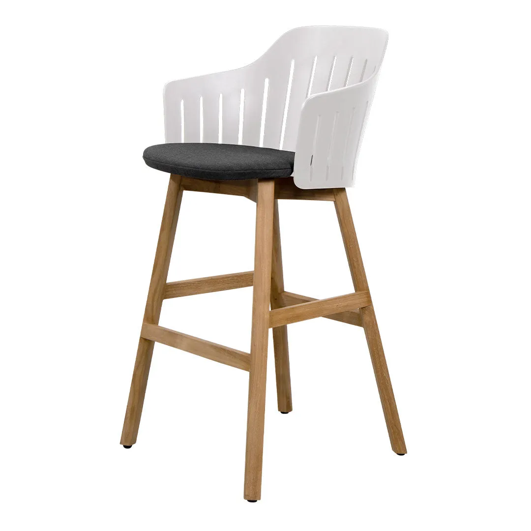 Choice Outdoor Bar Chair - Wood Base - w/ Seat Cushion