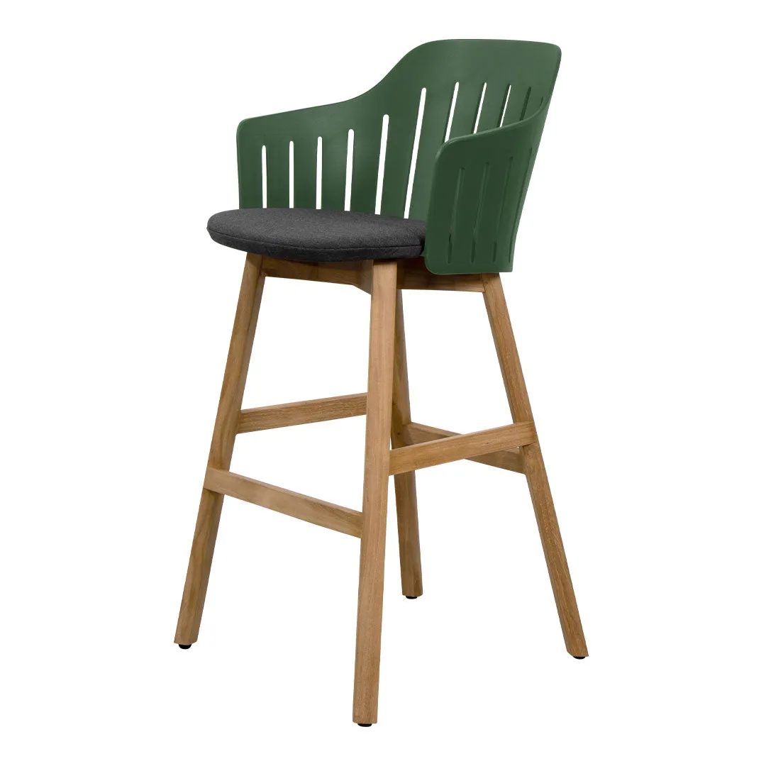 Choice Outdoor Bar Chair - Wood Base - w/ Seat Cushion