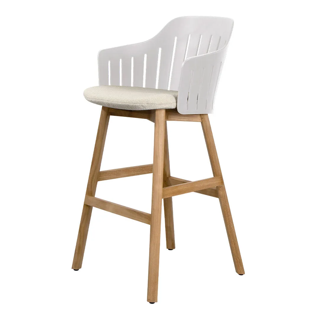 Choice Outdoor Bar Chair - Wood Base - w/ Seat Cushion