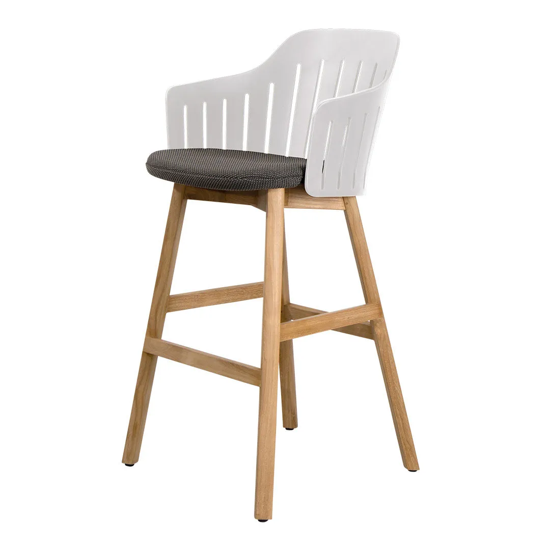 Choice Outdoor Bar Chair - Wood Base - w/ Seat Cushion