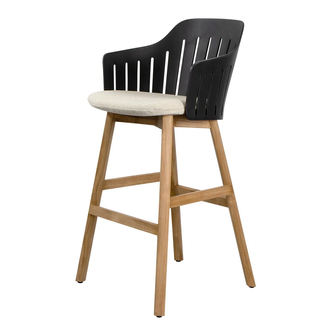 Choice Outdoor Bar Chair - Wood Base - w/ Seat Cushion