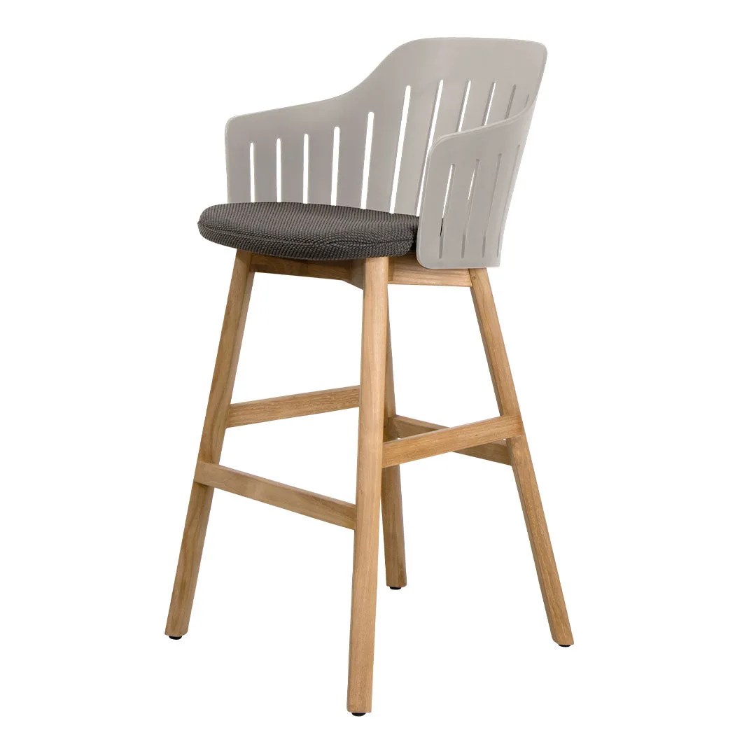 Choice Outdoor Bar Chair - Wood Base - w/ Seat Cushion