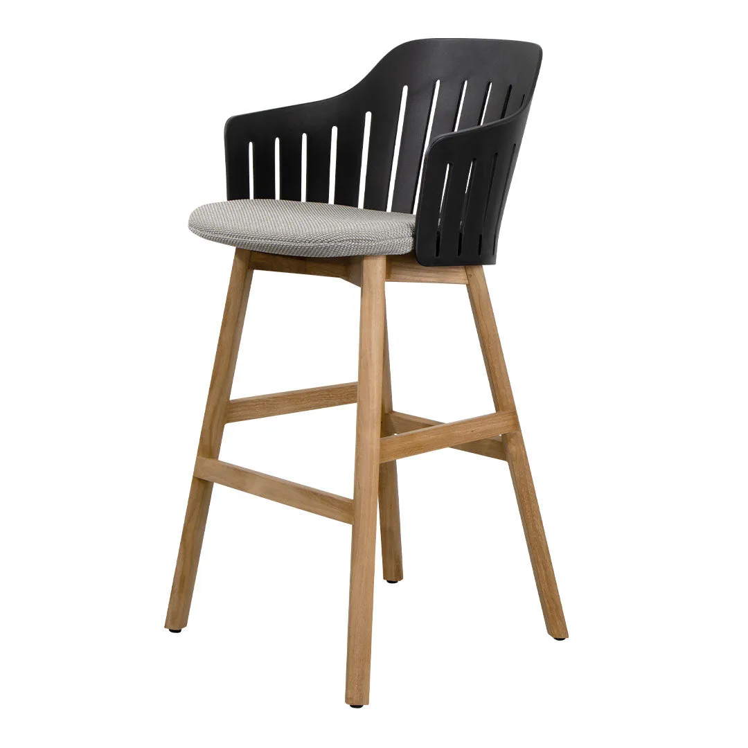 Choice Outdoor Bar Chair - Wood Base - w/ Seat Cushion