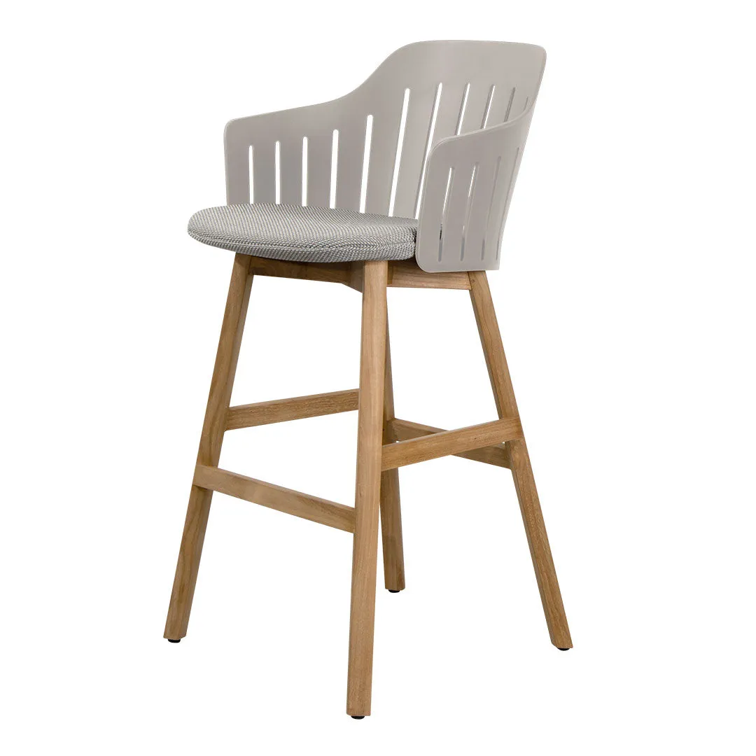 Choice Outdoor Bar Chair - Wood Base - w/ Seat Cushion