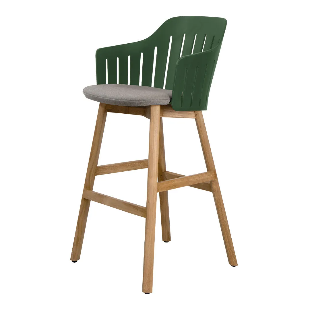 Choice Outdoor Bar Chair - Wood Base - w/ Seat Cushion