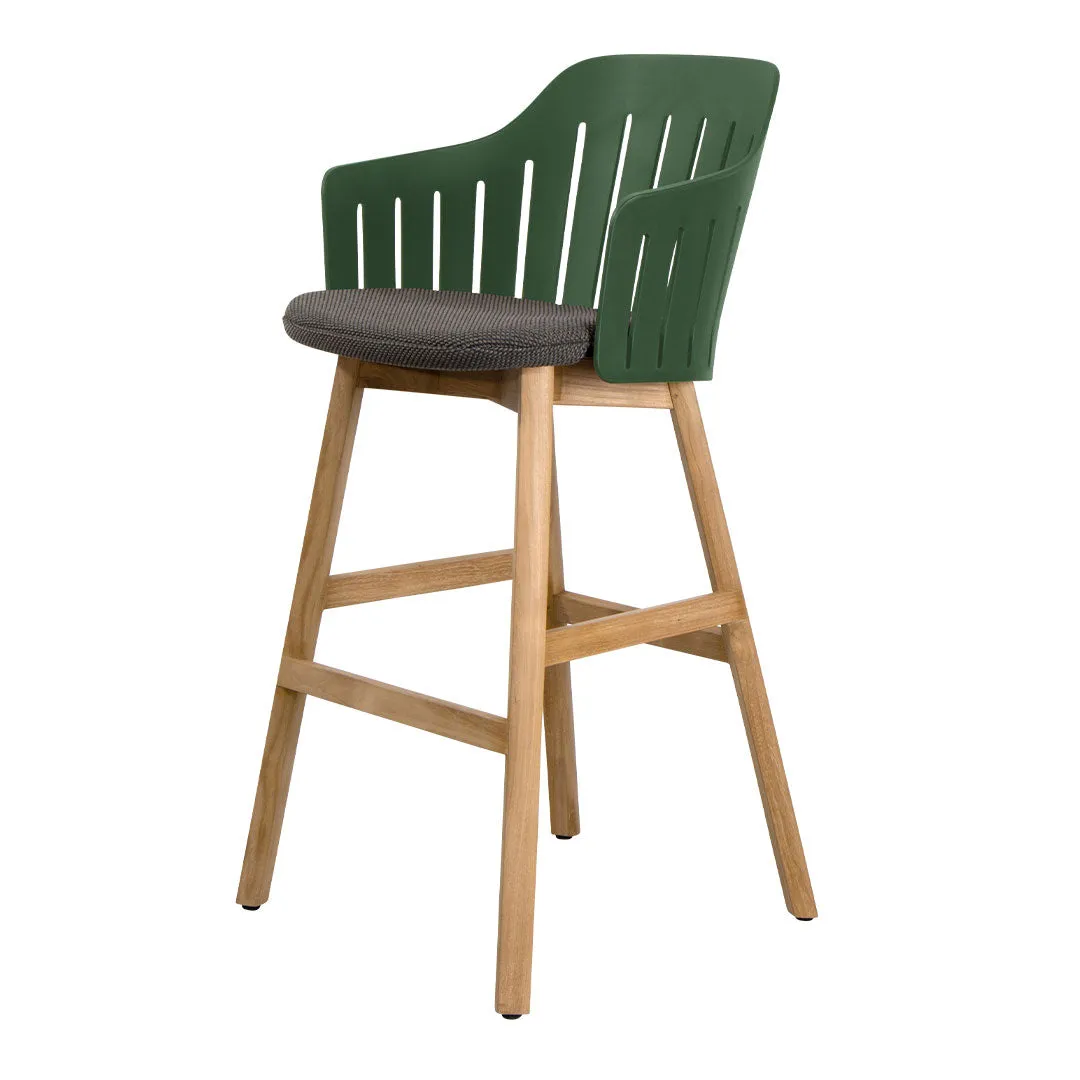 Choice Outdoor Bar Chair - Wood Base - w/ Seat Cushion