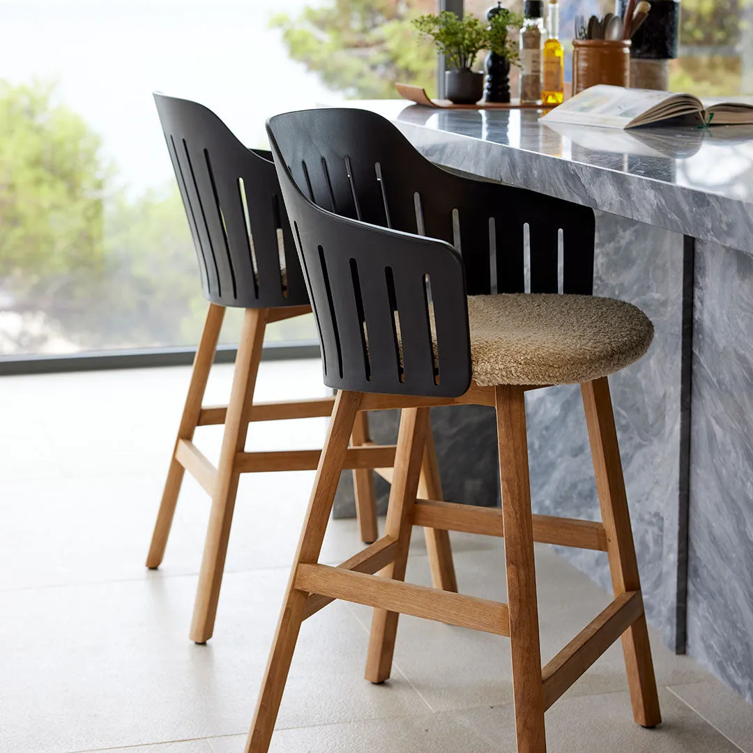 Choice Outdoor Bar Chair - Wood Base - w/ Seat Cushion