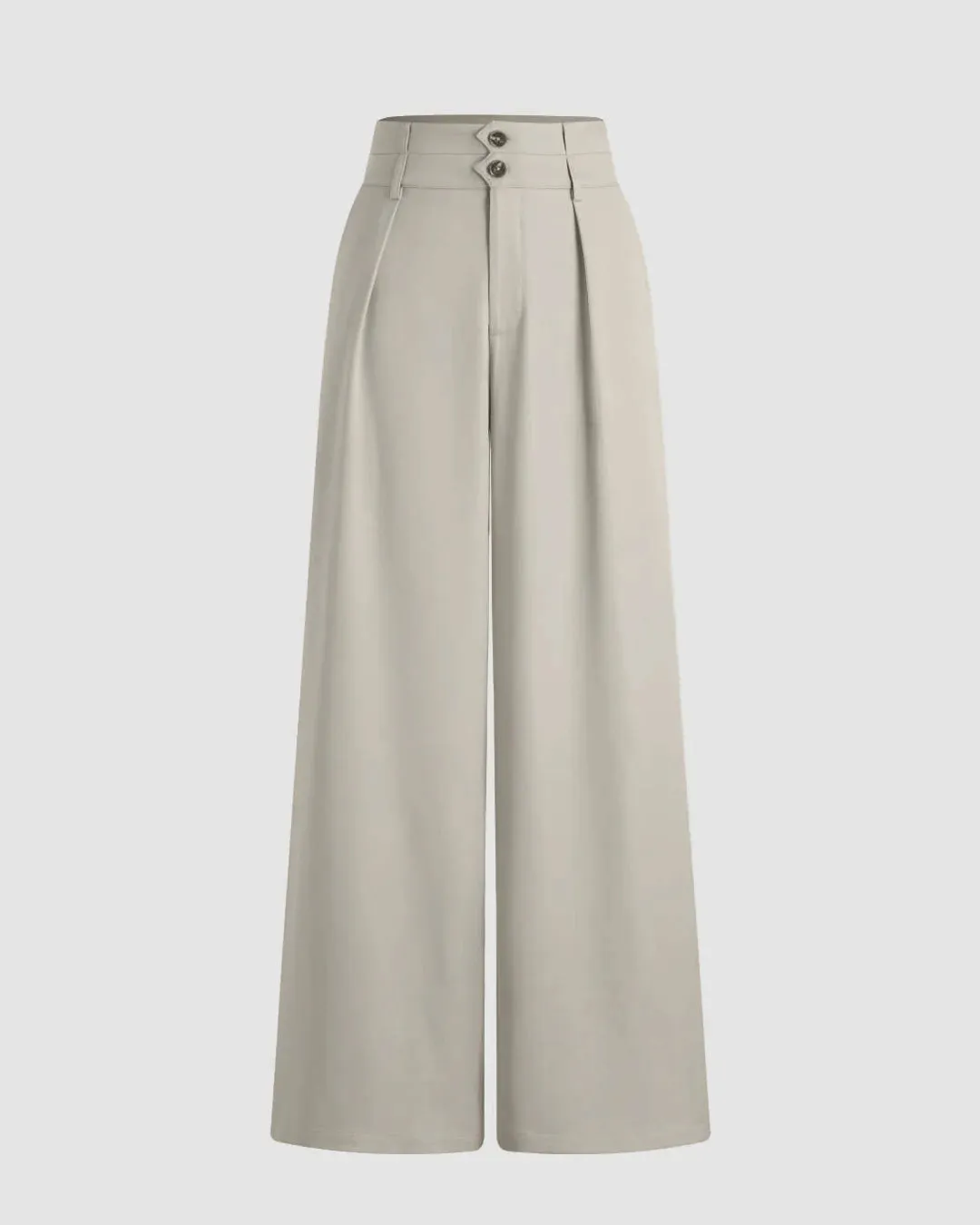 Combo Of two : New Nostalgia Solid High Waist Pleated Wide Leg Pants In Offwhite & Trendy Korean Style Pinstripe Black Trousers