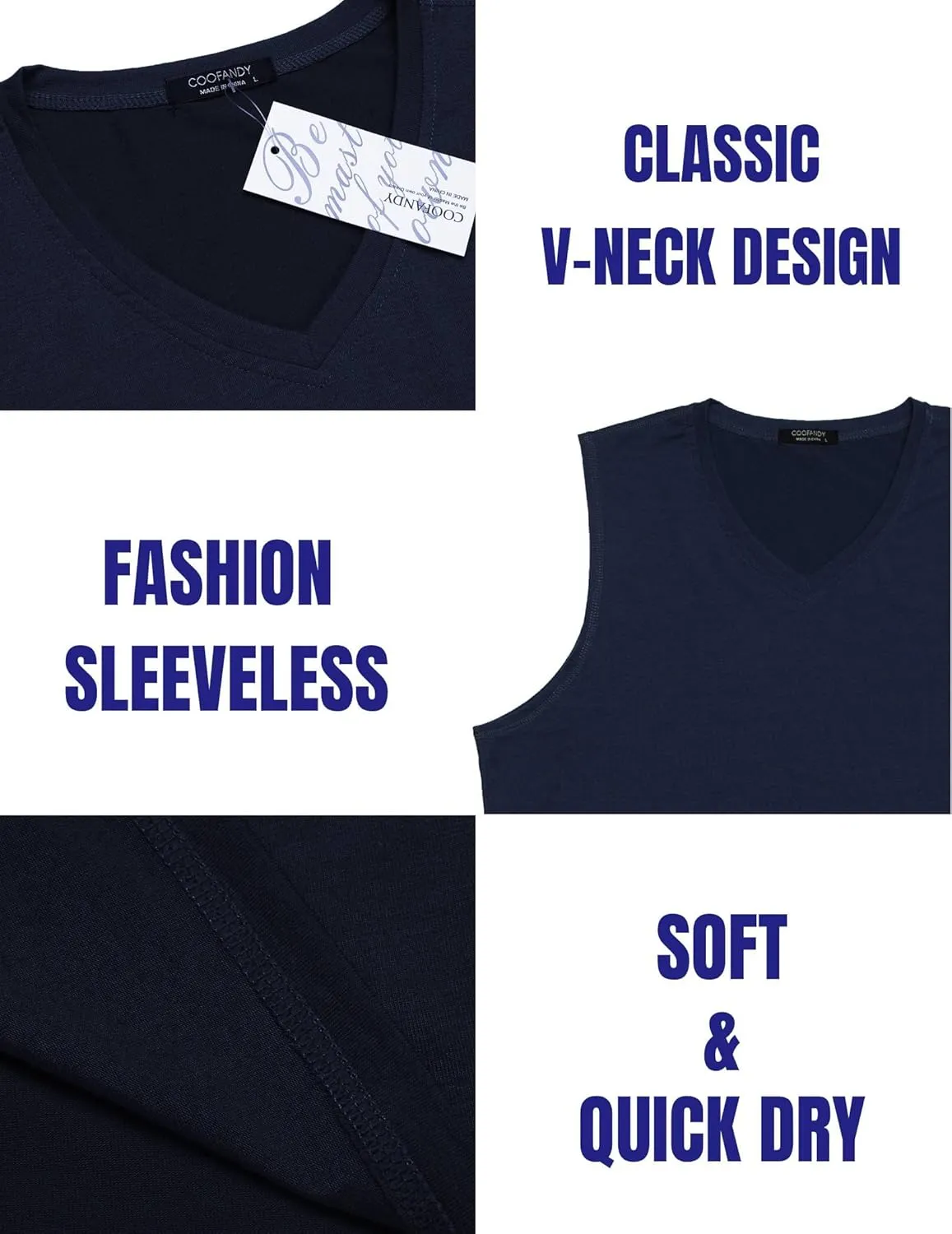 COOFANDY Men's 3 Pack Workout Tank Tops Gym Sleeveless Shirts V Neck Bodybuilding Muscle Tee Shirt
