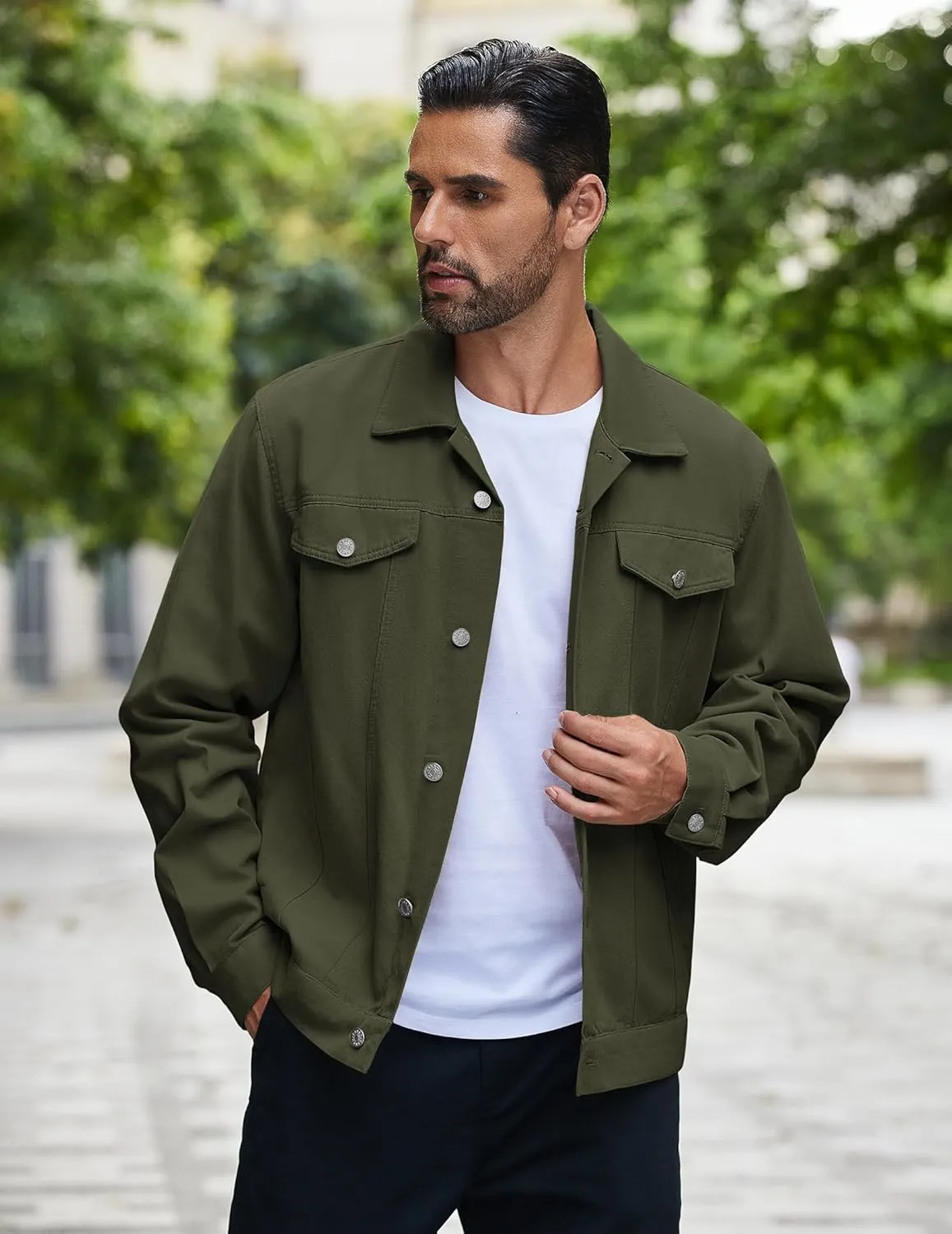 COOFANDY Men's Cotton Denim Jacket Lightweight Trucker Jackets Casual Washed Jean Jacket