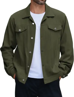 COOFANDY Men's Cotton Denim Jacket Lightweight Trucker Jackets Casual Washed Jean Jacket