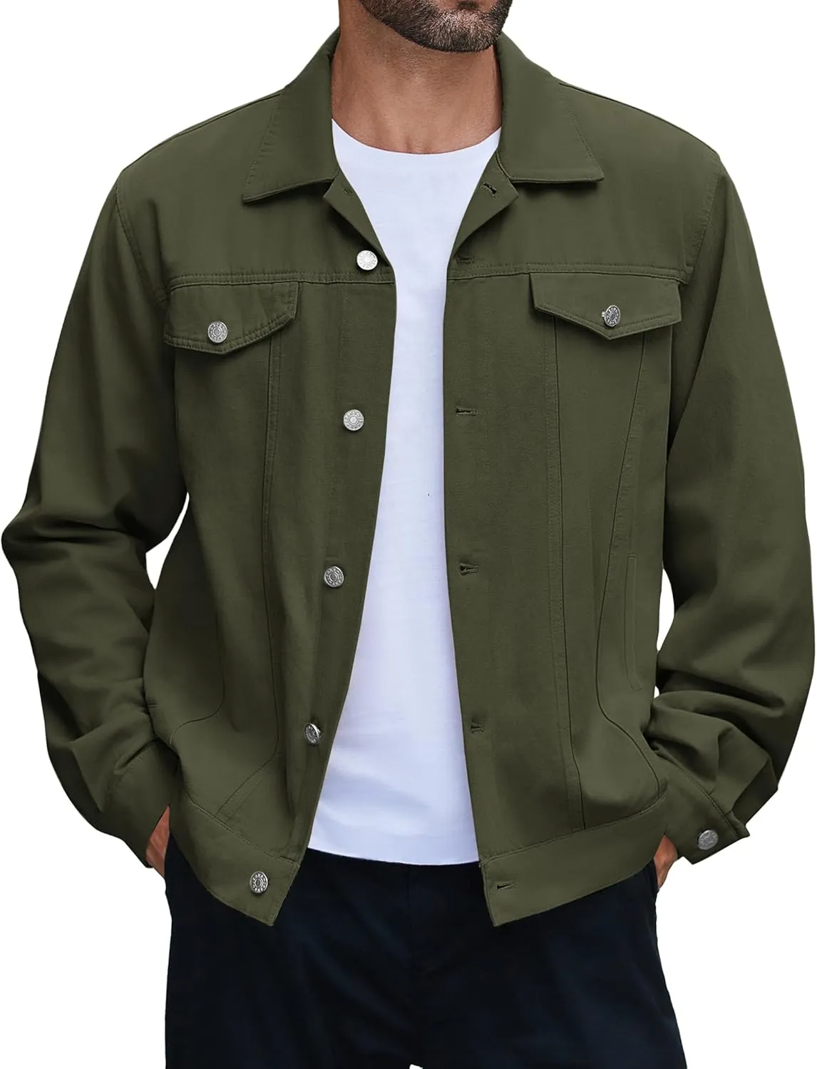 COOFANDY Men's Cotton Denim Jacket Lightweight Trucker Jackets Casual Washed Jean Jacket