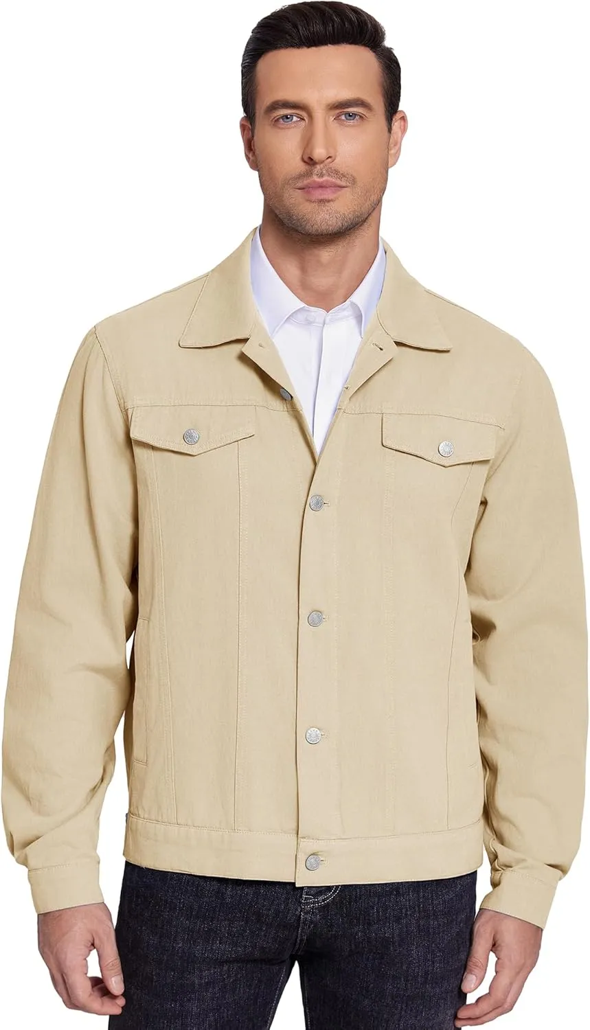 COOFANDY Men's Cotton Denim Jacket Lightweight Trucker Jackets Casual Washed Jean Jacket