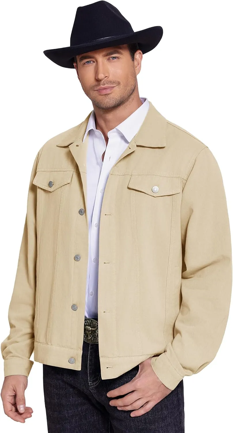 COOFANDY Men's Cotton Denim Jacket Lightweight Trucker Jackets Casual Washed Jean Jacket