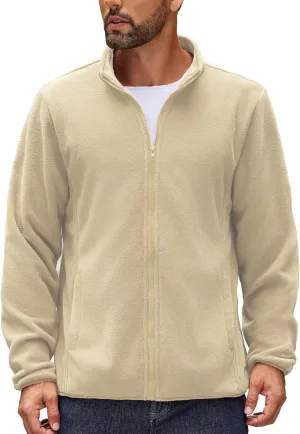COOFANDY Men's Soft Polar Fleece Jacket Lightweight Full Zip Jackets Casual Outdoor Warm Jackets Coats with Pockets