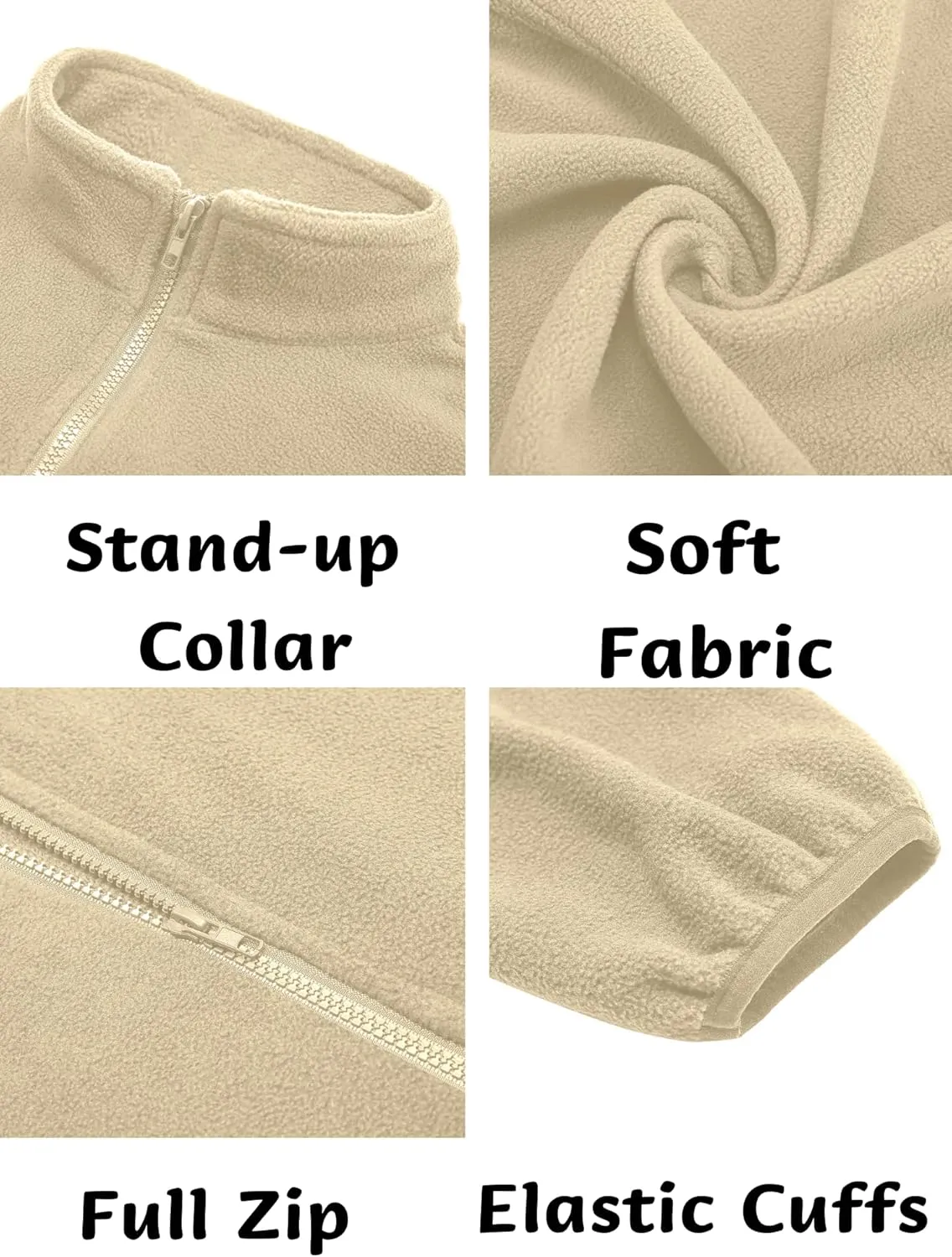 COOFANDY Men's Soft Polar Fleece Jacket Lightweight Full Zip Jackets Casual Outdoor Warm Jackets Coats with Pockets