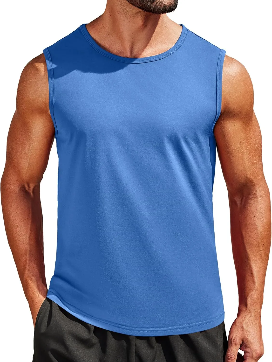 COOFANDY Men's Workout Tank Tops 1/2 Pack Dry Fit Sleeveless Muscle Gym Shirts Stretch Bodybuilding Tee