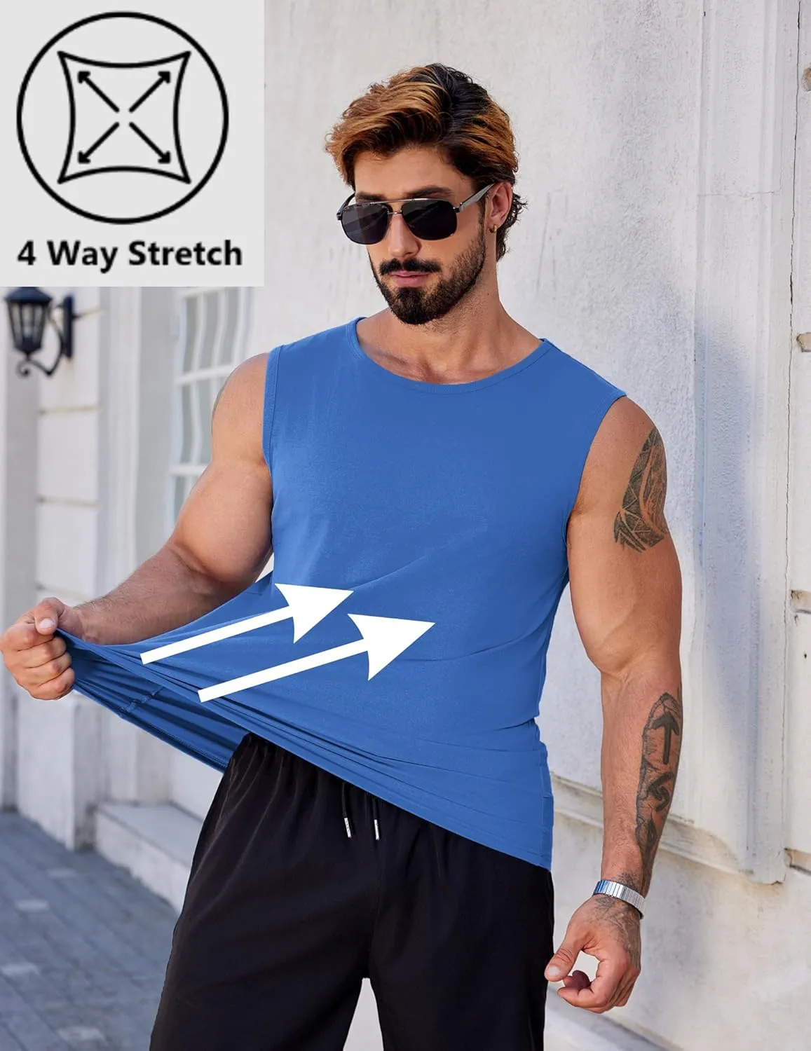 COOFANDY Men's Workout Tank Tops 1/2 Pack Dry Fit Sleeveless Muscle Gym Shirts Stretch Bodybuilding Tee