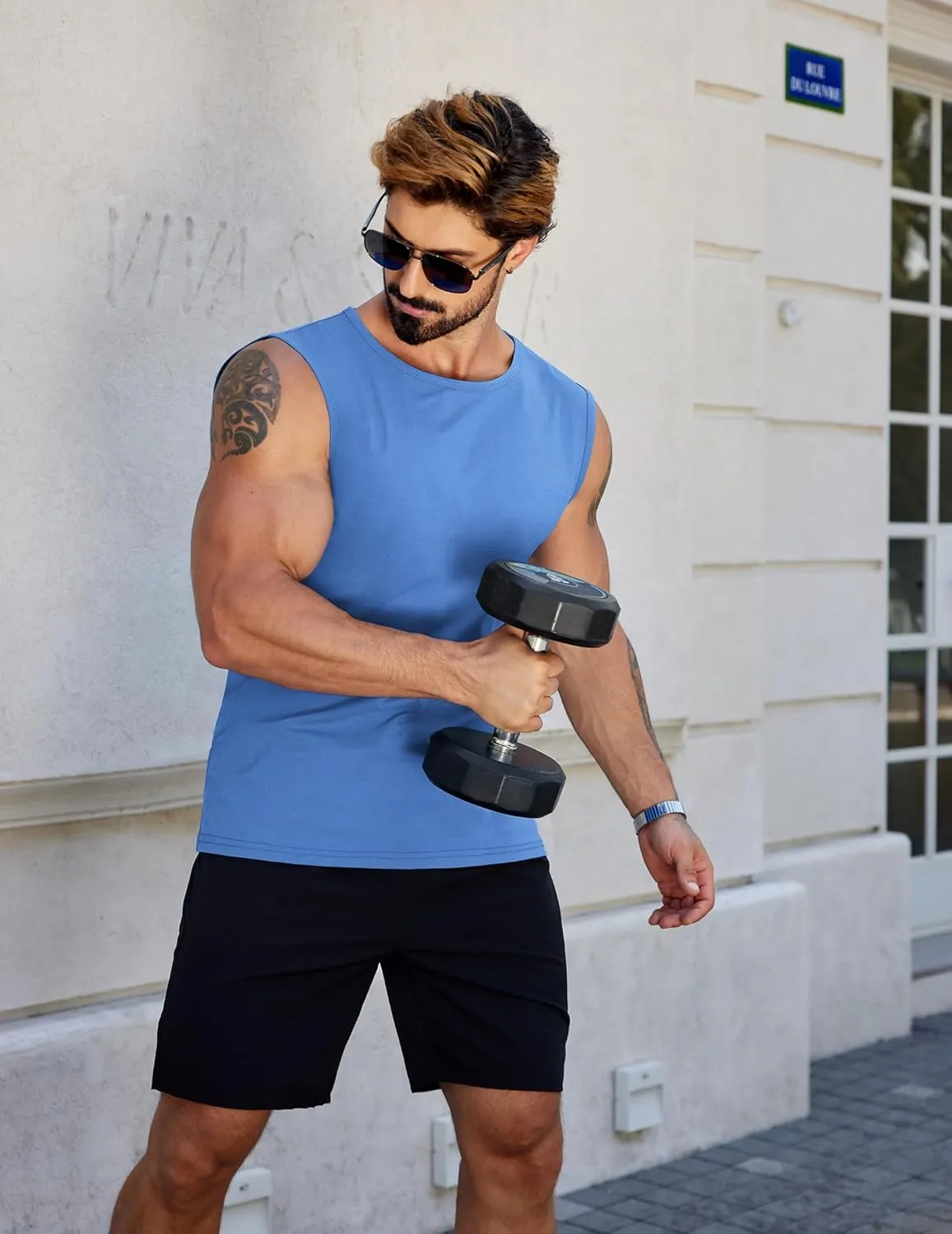 COOFANDY Men's Workout Tank Tops 1/2 Pack Dry Fit Sleeveless Muscle Gym Shirts Stretch Bodybuilding Tee