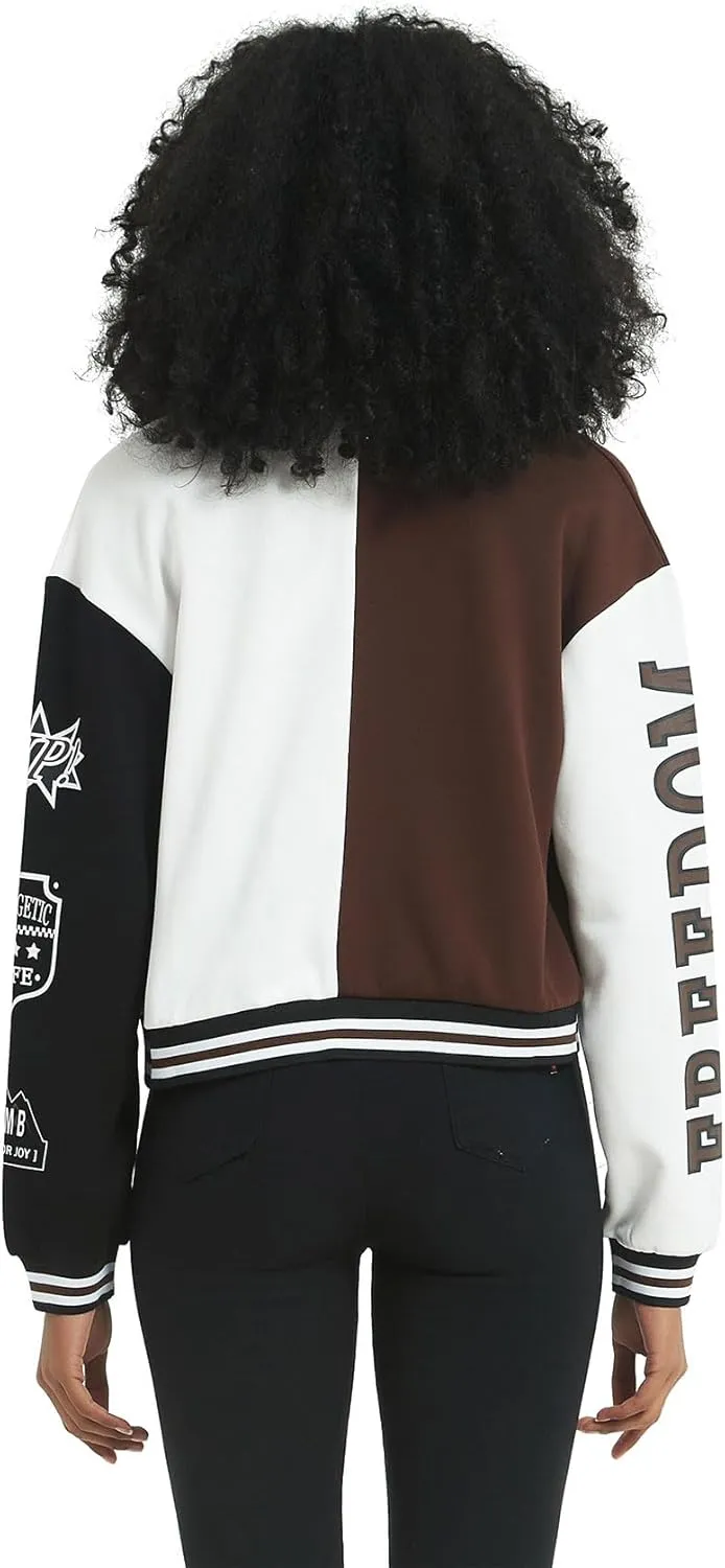 COZYPOIN Women's Varsity Jacket Cropped Letterman Jacket Lightweight Button Down Bomber Racer Baseball Y2K Coats