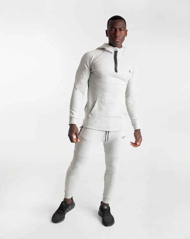 CrossFleece 1/4 Zip Hoodie MEN - Marl Grey