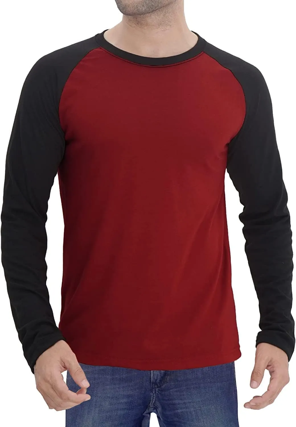 Decrum Mens Raglan Shirt Pack of 3 - Casual Multipack Long Sleeve Shirts for Men Baseball Tee