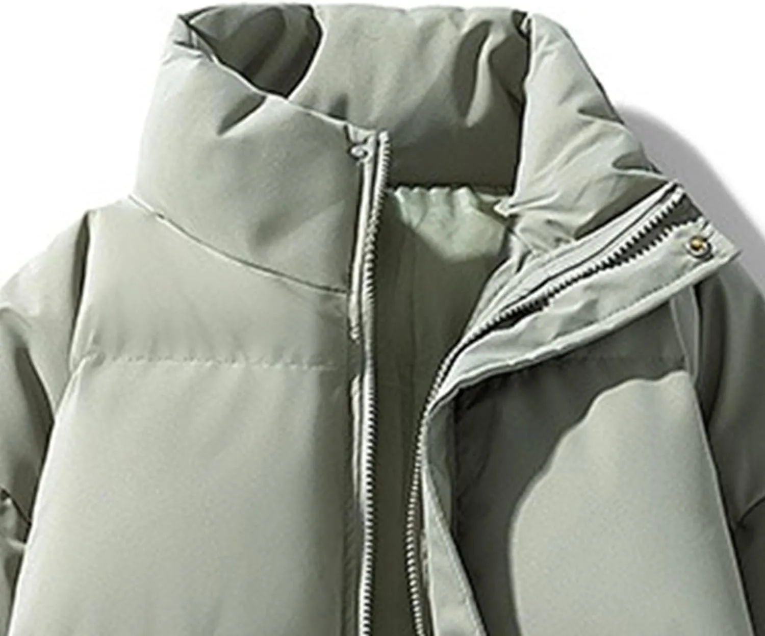DGHM-JLMY Winter Puffer Jackets For Men Thicken Warm Stand Collar Down Puffy Jacket Solid Couple Casual All-Match Overcoat