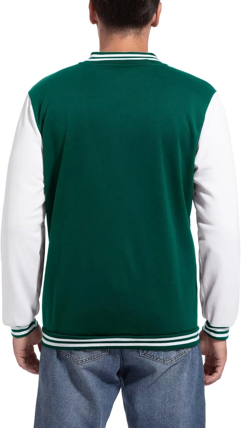 DHSPKN Men's Varsity Baseball Jacket Causal Slim Fit Varsity Letterman Jacket Boys Bomber Jackets